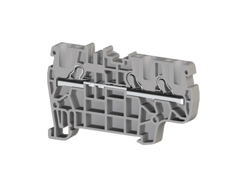 307229, Клеммник пруж.быстрозажимной (Push in), 3-х выводной, 4мм.кв., (серый); PYK 4E (упак 50 шт)