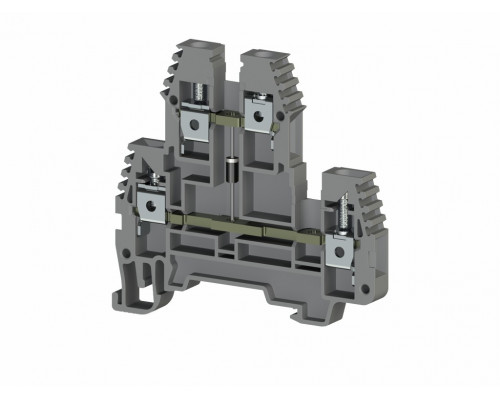 319229, Клеммник 2-х ярусный  4мм.кв., с диодом, (серый); PIK4ND-B (упак 20 шт)