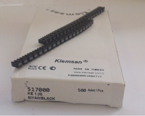 517000, Маркировка кабеля KE1  (0,75...1,5 мм.кв.) '0' (упак 500 шт)