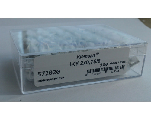 572020, Наконечник изолированный IKY 2x 0,75-8 (огнестойкий) (упак 500 шт)