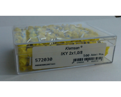 572030, Наконечник изолированный IKY 2x 1,0-8 (огнестойкий) (упак 500 шт)