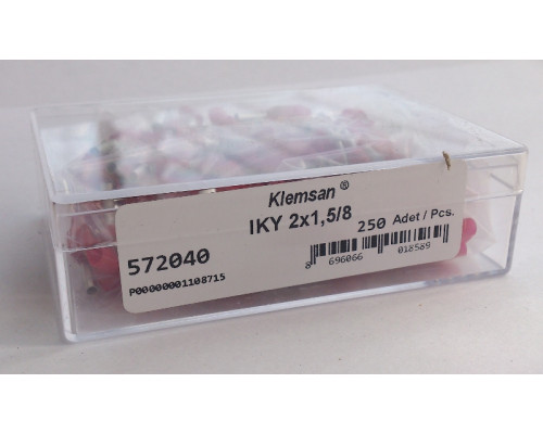 572040, Наконечник изолированный IKY 2x 1,5-8 (огнестойкий) (упак 250 шт)