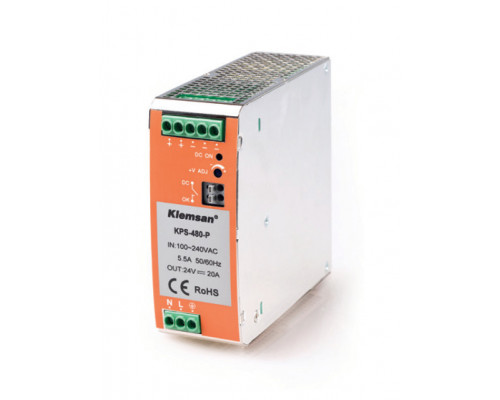 618055, Klemsan Источник питания; KPS-480-P; 1 Ph 24V 20A P (упак 1 шт.)