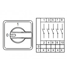 800095, CS040273E; Аварийный двухпозиционный переключатель (0-1); 5 FAZ 40 A 90° (упак 1 шт)