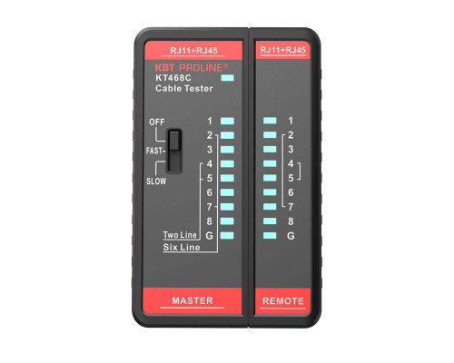 LAN-тестер кабельный KT 468С серия PROLINE для проверки витой пары и телефонного кабеля