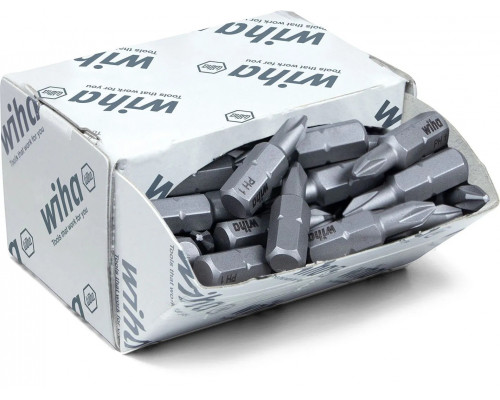 08047 Wiha Набор бит Standard 25 мм Phillips PH1, 50 предм., 1/4
